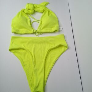 ⭐️Peddney neon yellow bikini set size large
